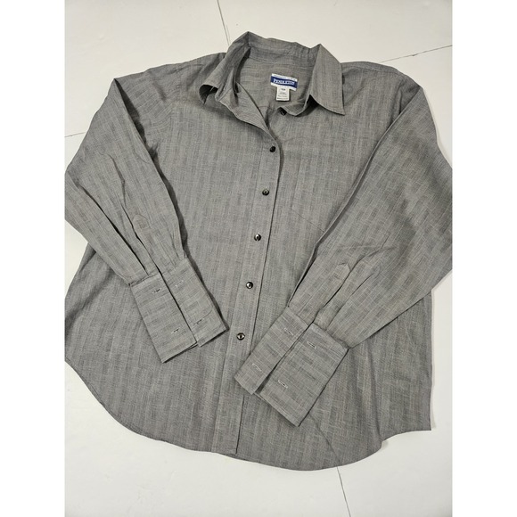 Pendleton Tops - Pendleton Plus Women's 16W Grey Glen Plaid Button Down 100% Cotton Long Sleeve